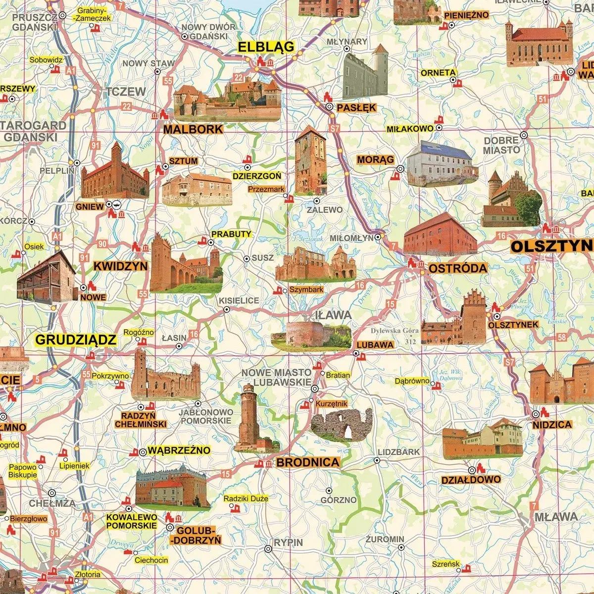 Mapa zamków w Polsce z opisami i wskazówkami dojazdu dla turystów